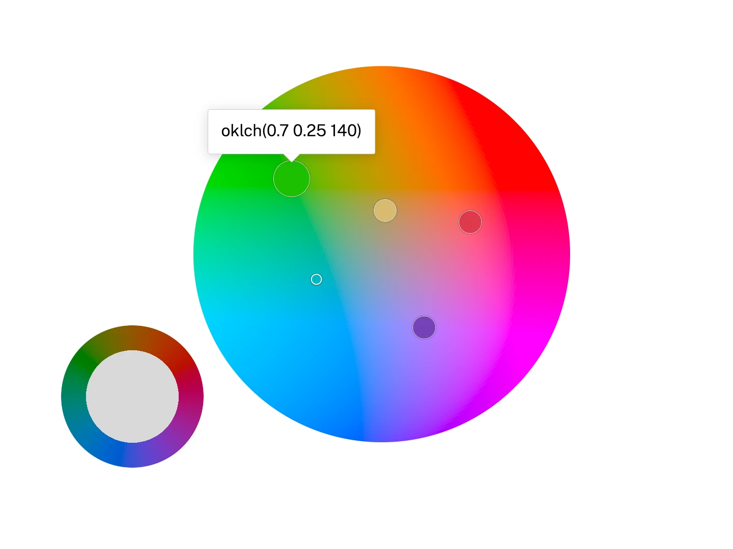A screenshot showcasing the <hue-wheel> color element